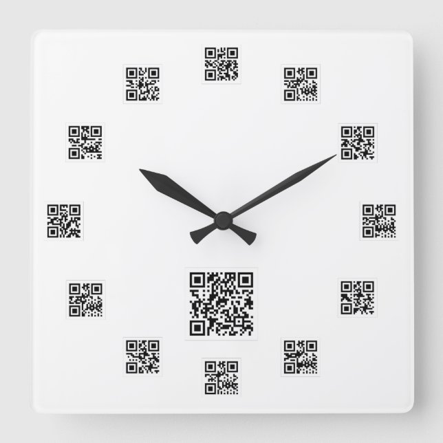 Qr Code Square Wall Clock (Front)