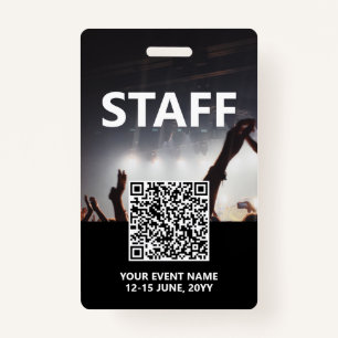 Qr Code Staff Badge Custom Event Access Pass ID Badge