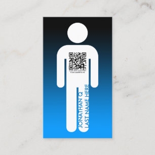 qr code stick figure business card