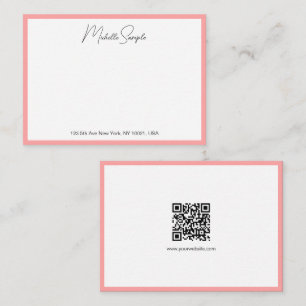 QR Code Stylish Modern Handwritten Script Name Card