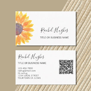 QR Code Sunflower Business Card