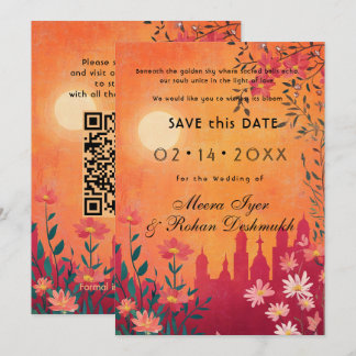 QR code Sunset Serenade Wedding Save The Date