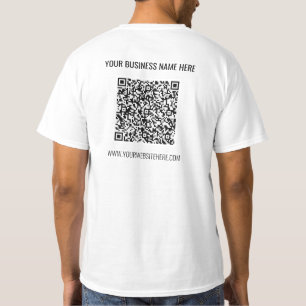 QR Code T-Shirt and Custom Text Your Business Name