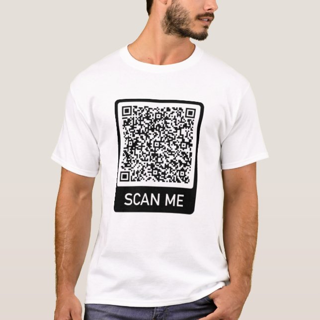 QR Code T-Shirt Scan Info Your Personalised Gift (Front)