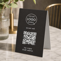 QR Code Tabletop Sign | Digital Menu Table Tent