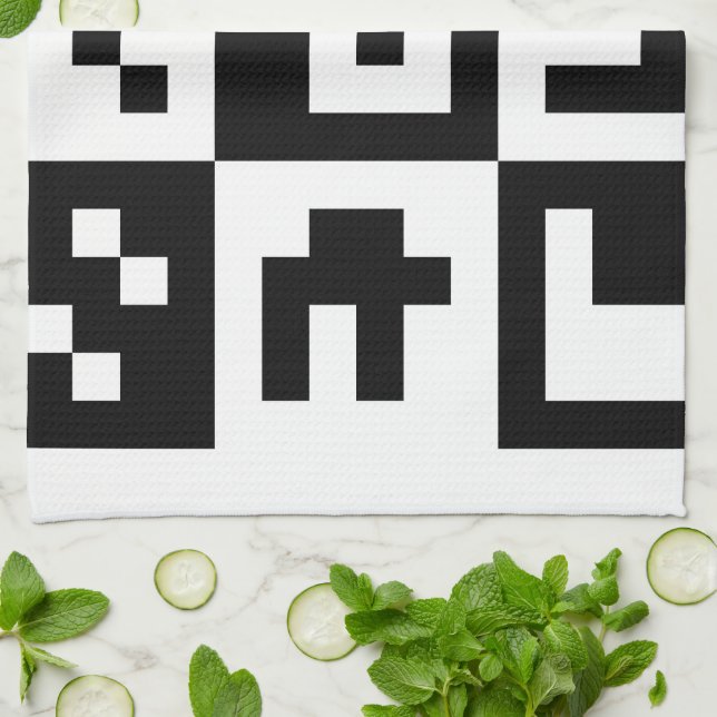 qr code tea towel (Folded)