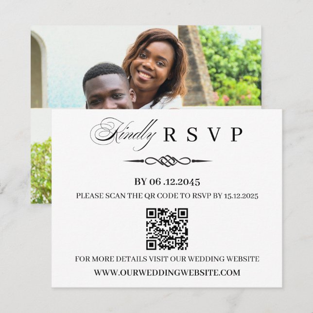  QR Code Template Celtic Knot Wedding RSVP Card (Front/Back)