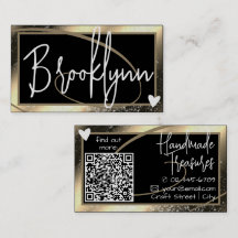 QR Code Template Stylish Golden Gold Frame Heart 