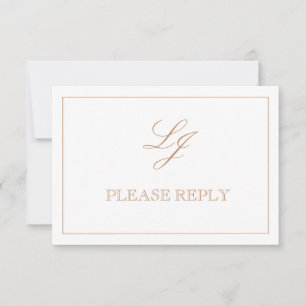 QR Code Terracotta Script Monogram Wedding RSVP Card