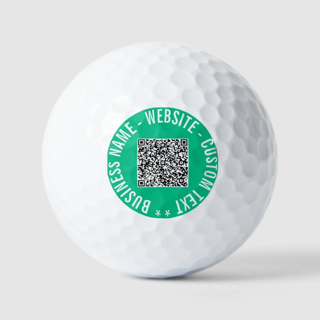 QR Code Text and Colour Stamps Golf Balls Template (Front)