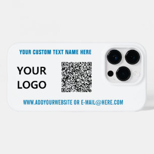 QR Code Text and Logo iPhone Case - Choose Colours