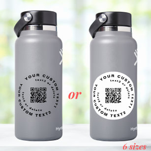QR code &Text on Clear Vinyl Business Water Bottle