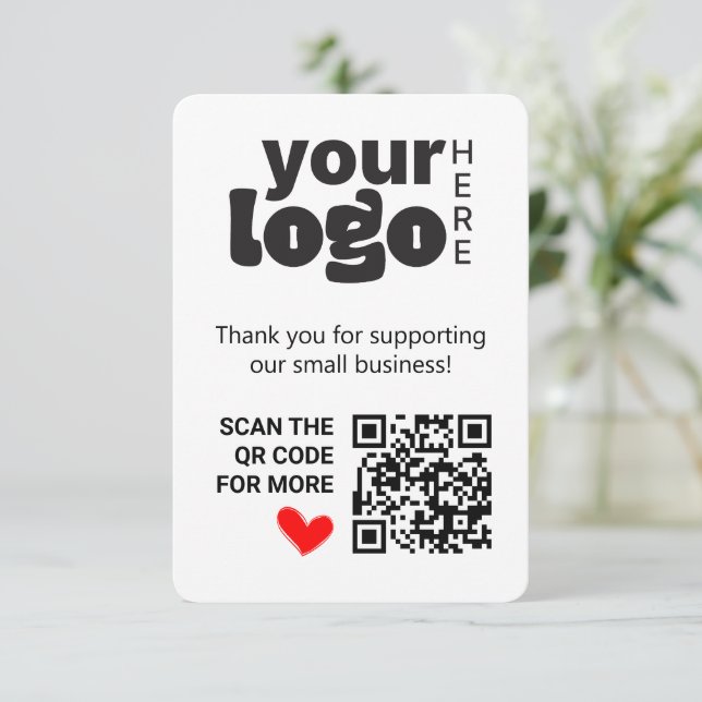 Qr Code Thank You for Supporting Small Business (Standing Front)