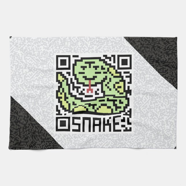 QR Code the Snake Tea Towel (Horizontal)