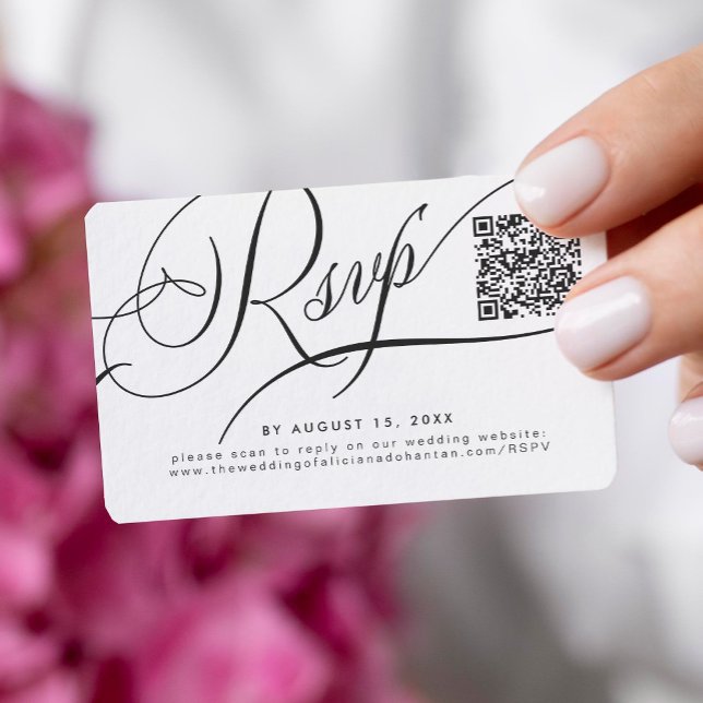 QR code to website wedding online RSVP Enclosure Card (You can choose the ROUNDED CORNERS option)