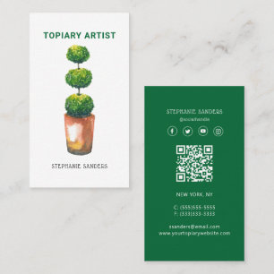 QR Code Topiary Artist Business Card