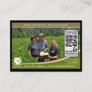 QR Code Traceable Shelftalker For Independent Farm Business Card