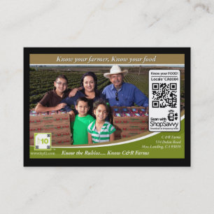 QR Code Traceable Shelftalker (Independent Farm) Business Card