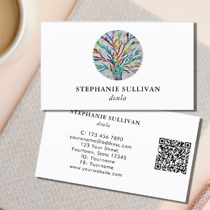 QR Code Tree of Life Doula Business Card