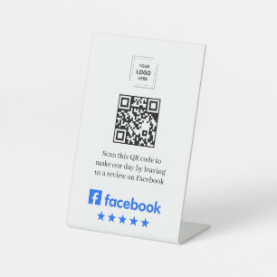 QR Code Tripadvisor Review Link Tabletop Pedestal Sign