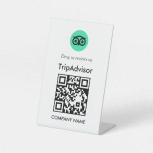 QR Code Tripadvisor Review Tabletop Style Pedestal Sign