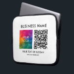 QR Code Upload Business Logo Here Stylish Template Laptop Sleeve<br><div class="desc">Custom Stylish Template Business Company Corporate Logo Name Here QR Code Elegant Modern Promotional Electronics Bags / Tablet & Laptop Cases / Laptop Sleeves / Neoprene Laptop Sleeve 10 inch.</div>