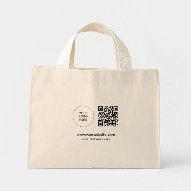QR Code Upload Your Logo Template Website Address Mini Tote Bag (Front)