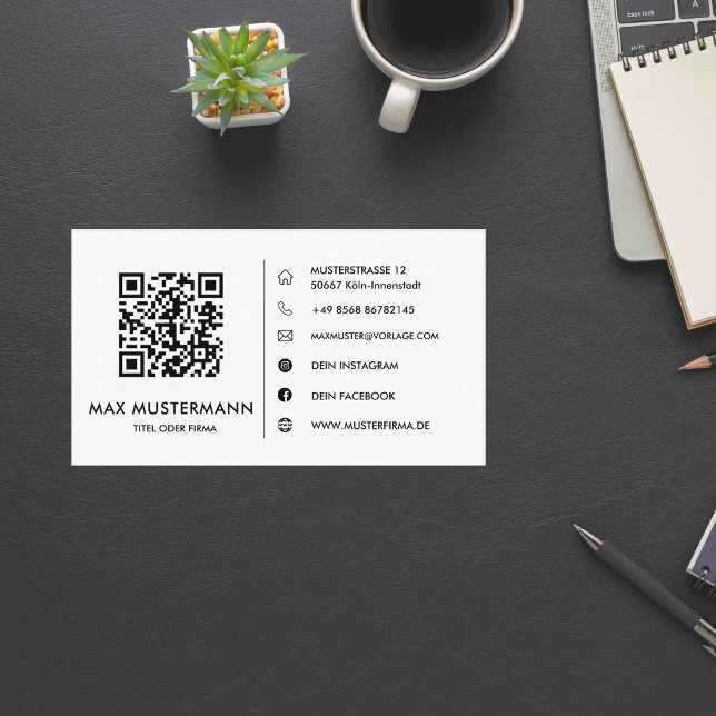 QR Code Visitenkarte Selbst Gestalten Business Card (Creator Uploaded)