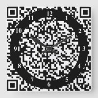 QR Code Wall Clock - Art Bkack and White