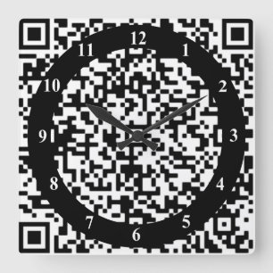 QR Code Wall Clock - Art Bkack and White