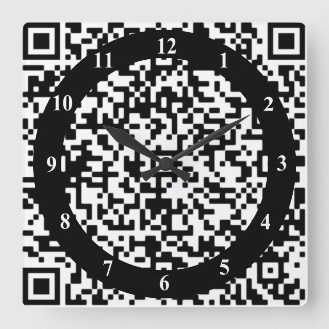 QR Code Wall Clock - Art Bkack and White (Front)