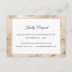 *~* QR code Website AR2 Marble Wedding RSVP Enclosure Card