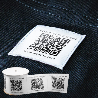 QR Code Website Clothing Labels Sew On Sewing Tags Satin Ribbon