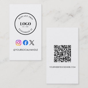 QR code website Custom logo Business Social Media  Card