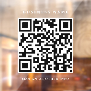 QR Code Website Link White Script Simple Business