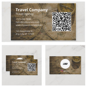 QR Code Website Travel Agency Business Card