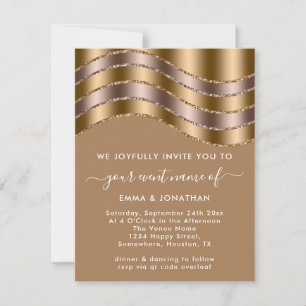 QR Code Wedding Bridal Shower Rose Gold Beige