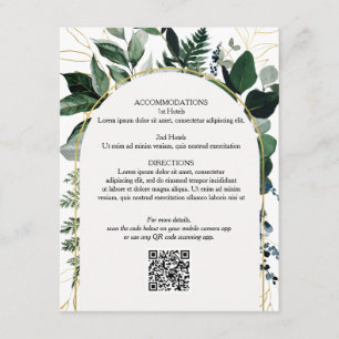 QR code wedding details card, Modern Botanical Enclosure Card