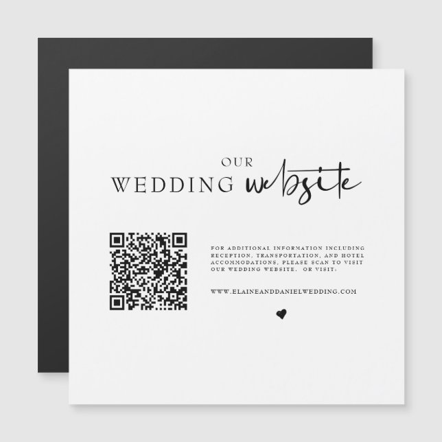 QR Code Wedding Details Magnetic Enclosure Card (Front/Back)