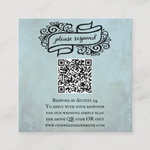 QR Code Wedding Event RSVP Enclosure Card