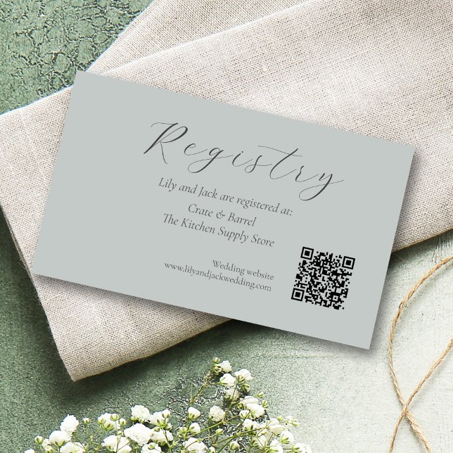 QR Code Wedding Gift Registry Enclosure Card (Creator Uploaded)