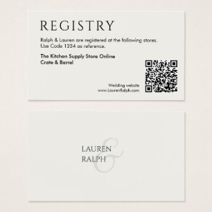 QR Code Wedding Gift Registry Enclosure Card