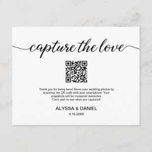 QR code wedding photo sharing Capture the love  Enclosure Card