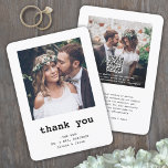 QR Code Wedding Photo Website Simple Typewriter Thank You Card<br><div class="desc">Share all the pictures of your joyful day with chic modern QR code thank you cards. The pictures and all wording on this template are simple to customise for any occasion. The QR code leads to your photographer's website or other online location where wedding guests can view your photos. If...</div>