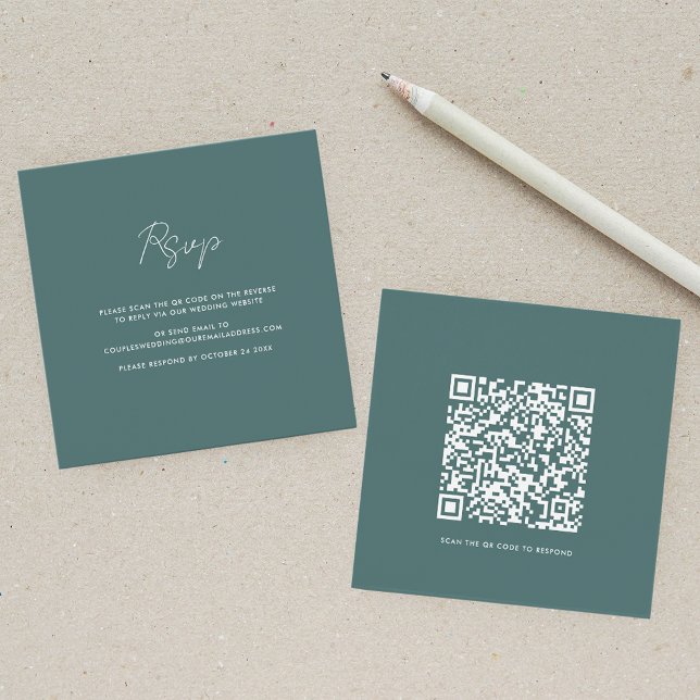 QR Code Wedding RSVP Elegant Enclosure Card (QR Code Wedding RSVP Elegant Enclosure Card)
