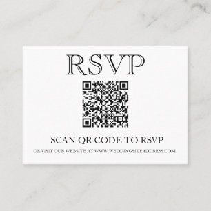 QR Code Wedding RSVP Simple  Business Card