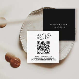QR CODE Wedding RSVP wedding website Enclosure Card