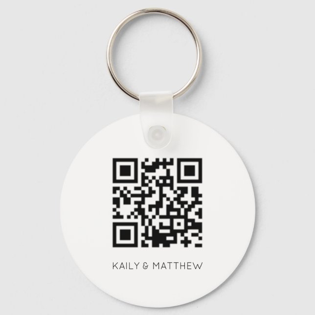   QR Code Wedding Save the date  Key Ring (Front)