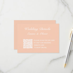 QR Code Wedding Website Details Enclosure Card
