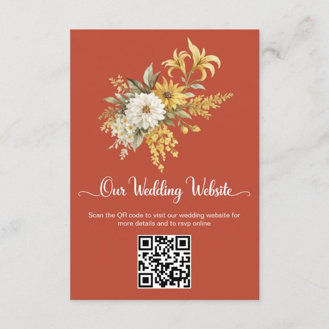 QR code wedding website Enclosure Card (Front)